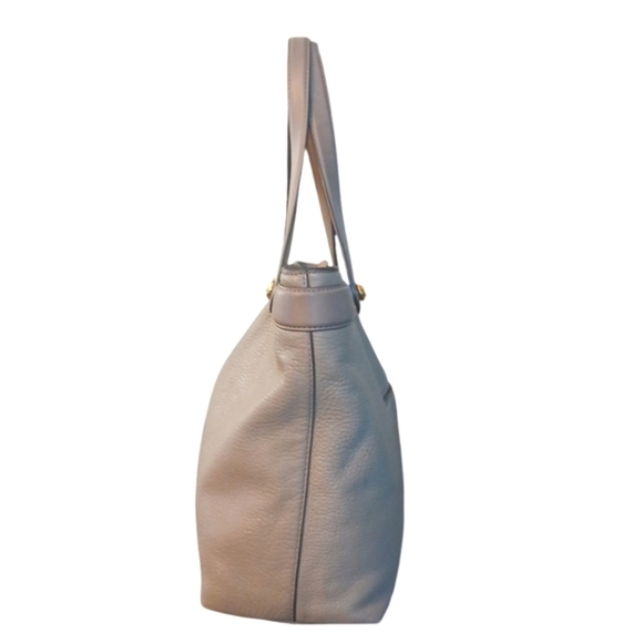 Michael Kors Shoulder Bag Taupe Pebbled Leather Purse - Picture 2 of 12